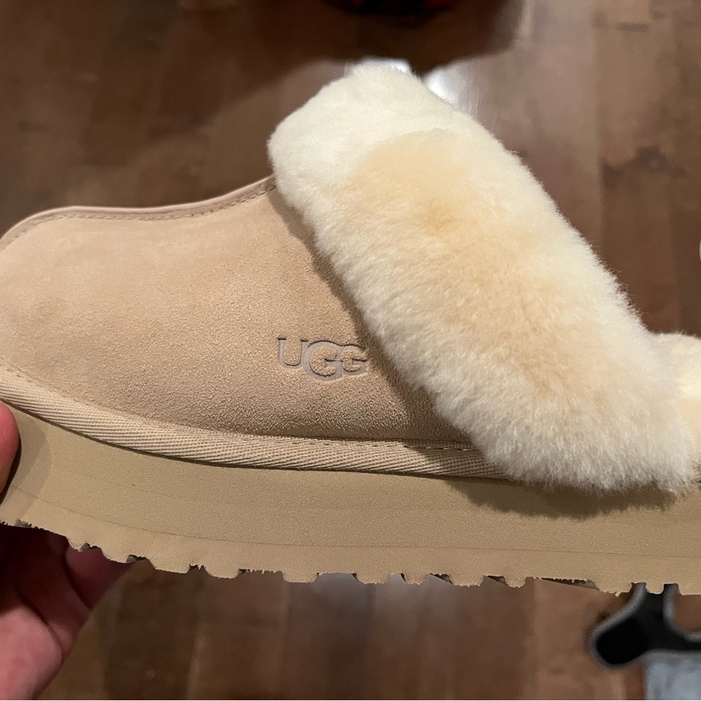 UGG Women's Cream Sheepskin Slippers